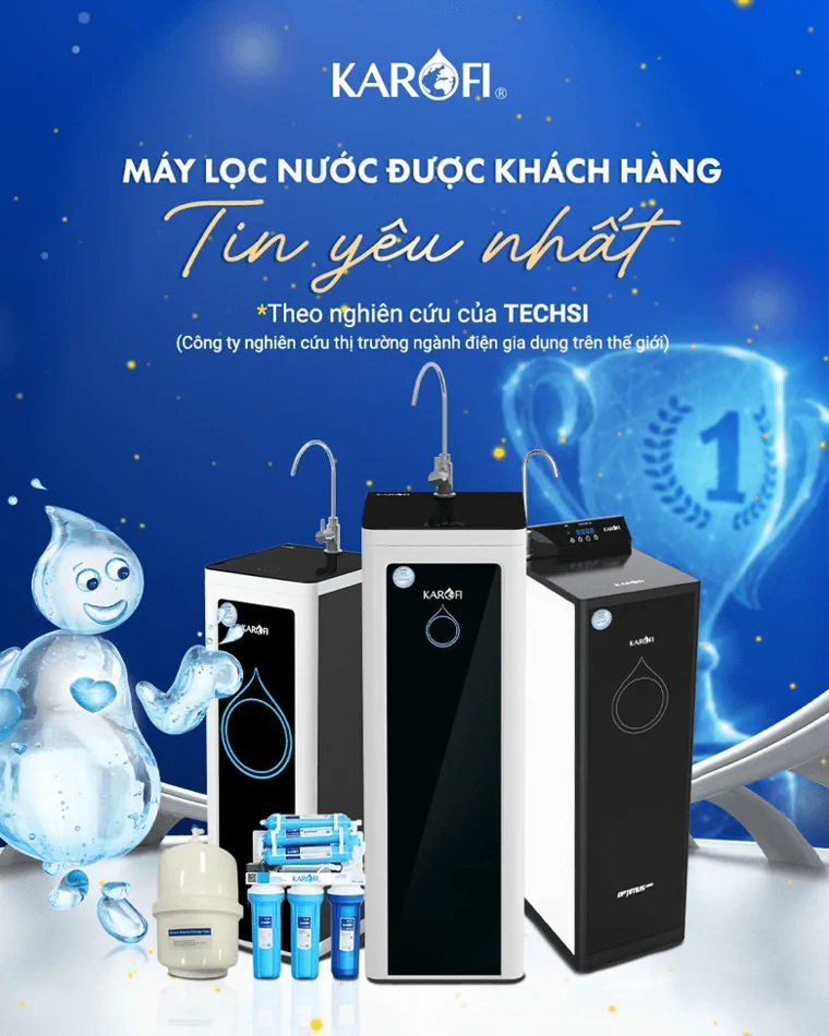 Key visual chiến dịch Karofi - máy lọc nước được khách hàng tin yêu nhất theo TechSci Research