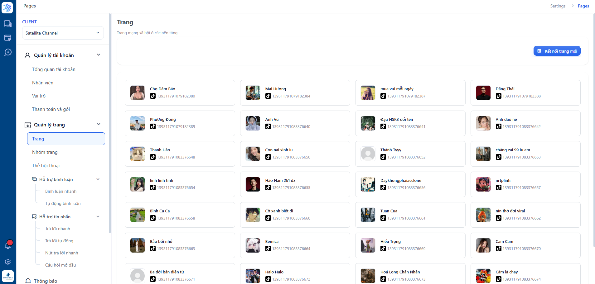 Dashboard quản lý đa nền tảng